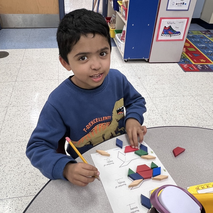 First graders are having fun composing and decomposing shapes!