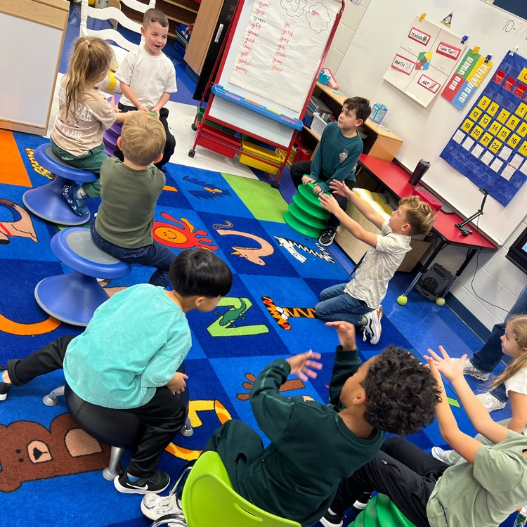 Kindergarten students in KP are already demonstrating the competencies of a Ramsey Graduate! 💙💛 Our young learners show collaboration and empathy each day as they work together and lend a helping hand to one another.
