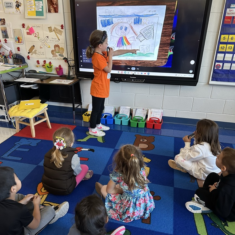 WE ARE WRITERS! K writers in K Nagy love sharing their writing pieces in Writer's Workshop. sharing our pieces is inspiring and allows us to learn more about each other! we are using strong picture detail and labels! . 