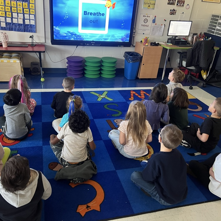 Box breathing in KP! Our Tisdale kindergarteners are building strong emotional-regulation skills by learning to pause, breathe, and reset