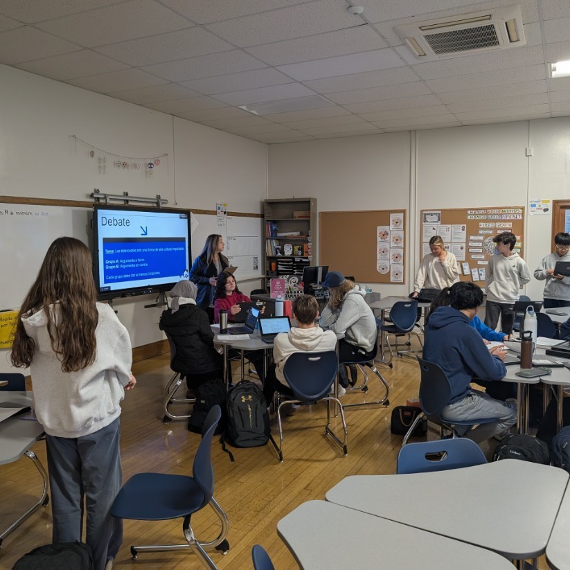 students present their arguments. 