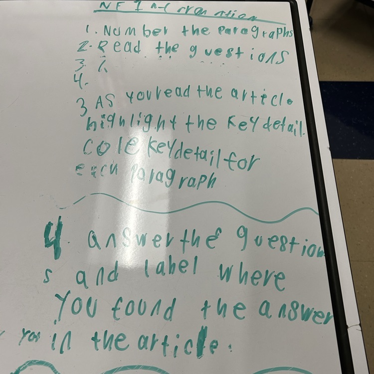 students practicing their notetaking skills to help them become more independent readers. 