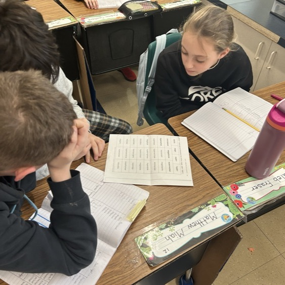 Students in 5Jo work together to create new words using 4 Greek and Latin roots.