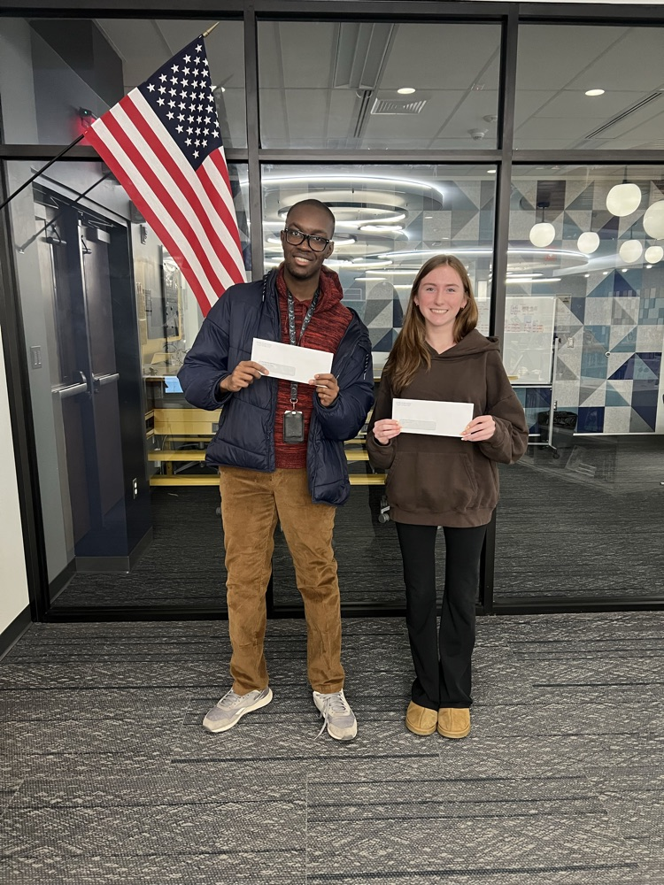 Grace McIntyre and Jr. Omondi won the marking period 2 poetry contest for their lovely idea!!!