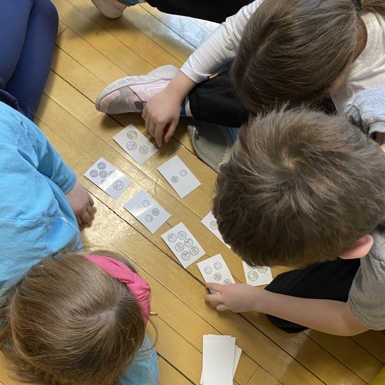 Group playing the math game.