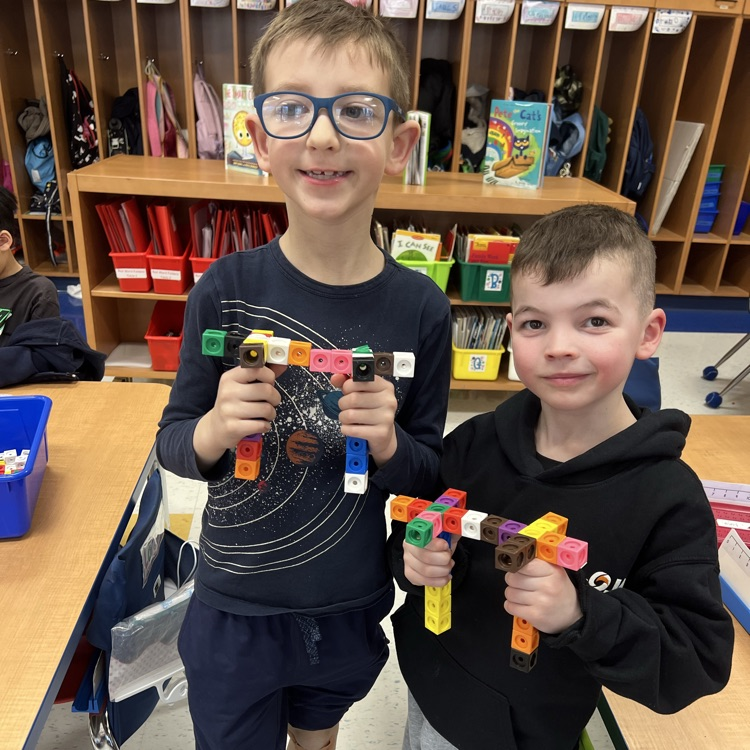 Our Kindergarten students at Tisdale used cubes as they built replicas and practiced careful observation, then matched faces with geo blocks to explore shapes and spatial thinking. Learning through building, problem-solving, and creativity is key! 