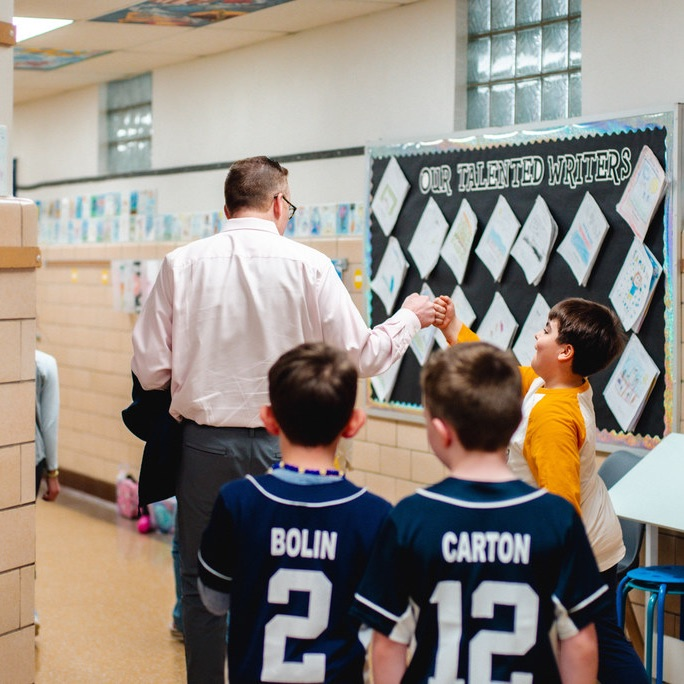  students and superintendent 