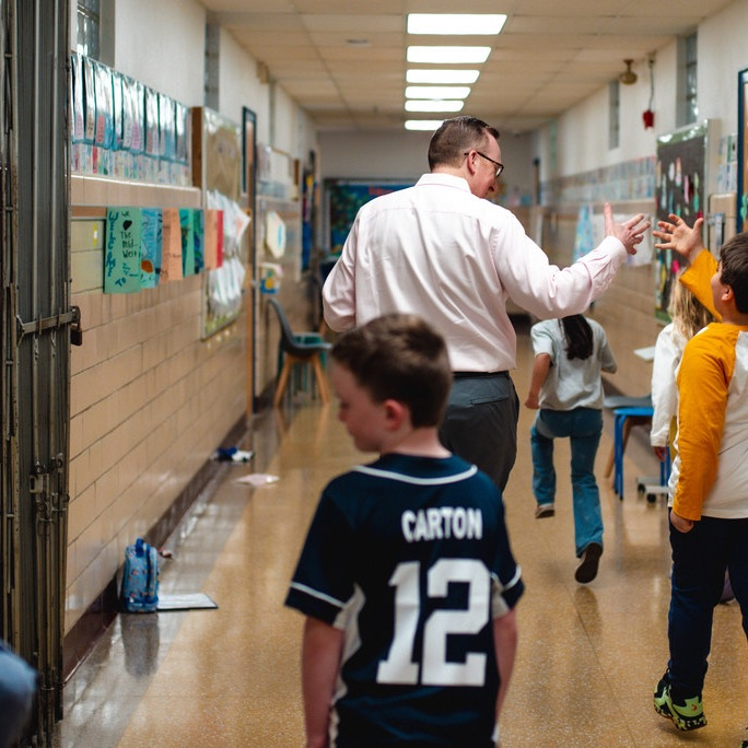  students and superintendent 