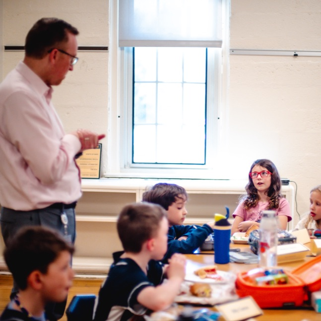  students and superintendent 