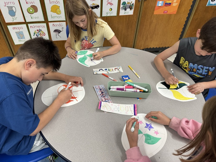 students designing their luchado/luchadora masks