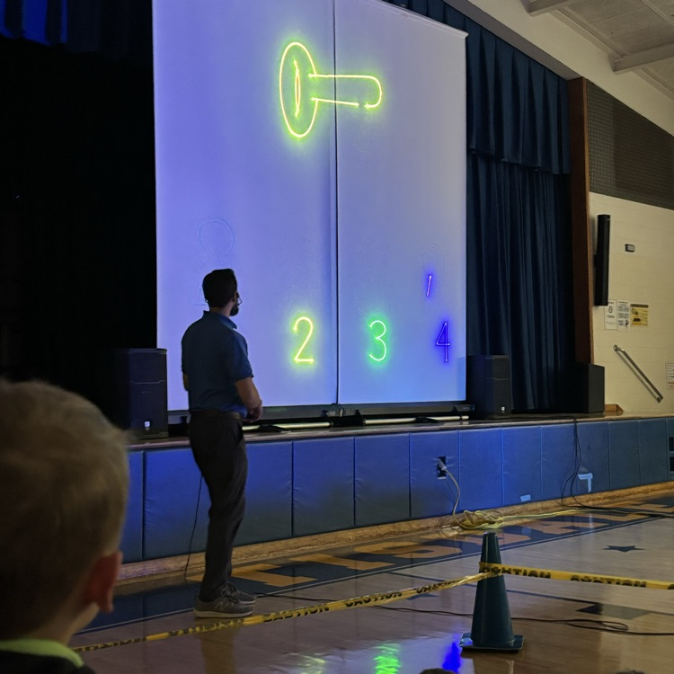Students in KW enjoying the laser light show assembly today!