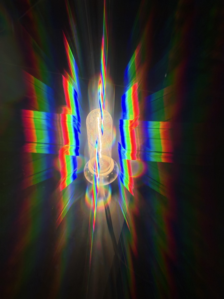 What students see through their diffraction glasses. 