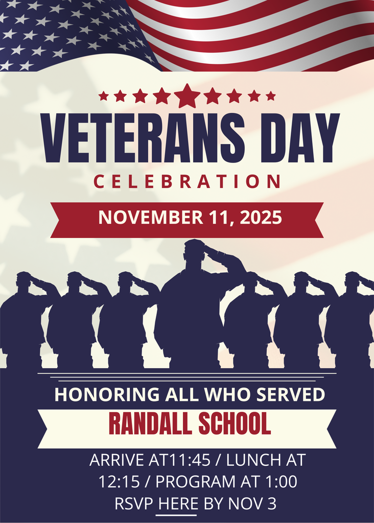 Veteran's Day Celebration and RSVP BY NOV. 3rd!
