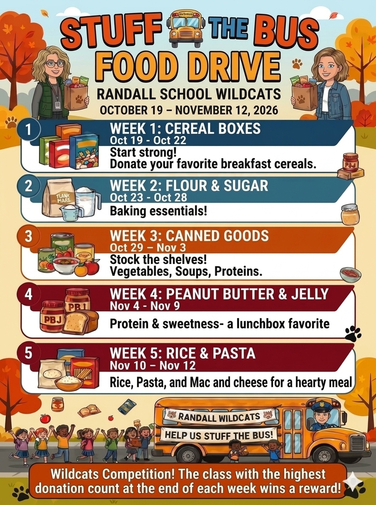 "STUFF THE BUS" FOOD DRIVE STARTS MON., OCT 19th!