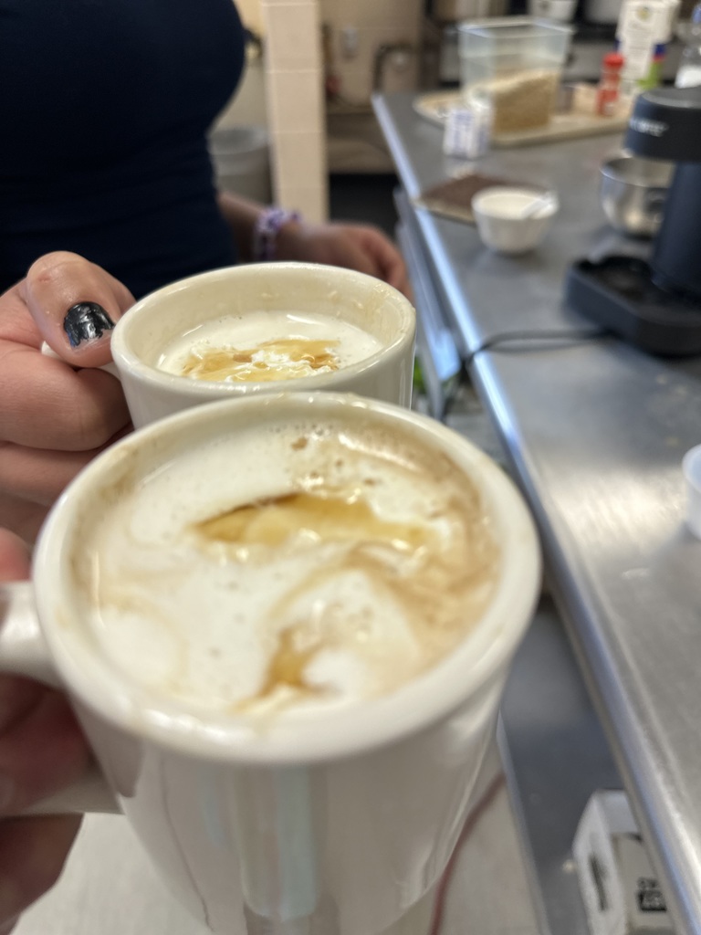 Cappuccino with maple syrup drizzle.