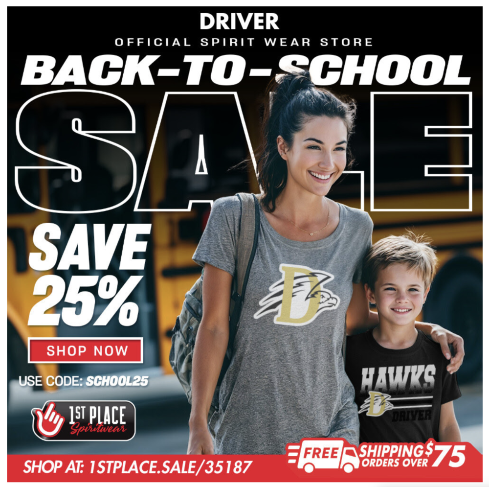 DMS Back to School Sale 1st Place Spirit Shop