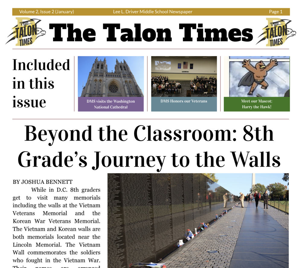 The Talon Times - DMS Journalism Club January Edition 25-26
