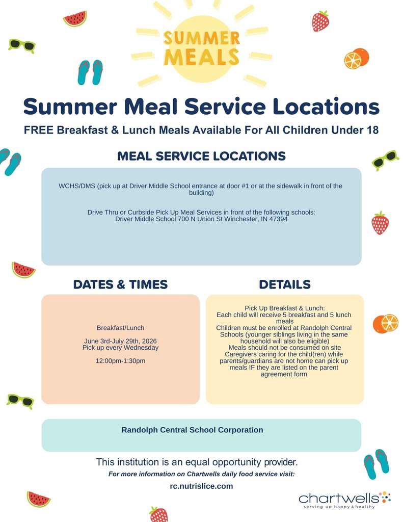 Randolph Central Summer Meal Program Flyer