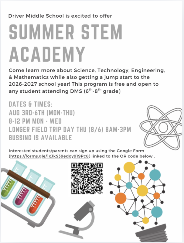 DMS Summer STEM Academy 2026-2027