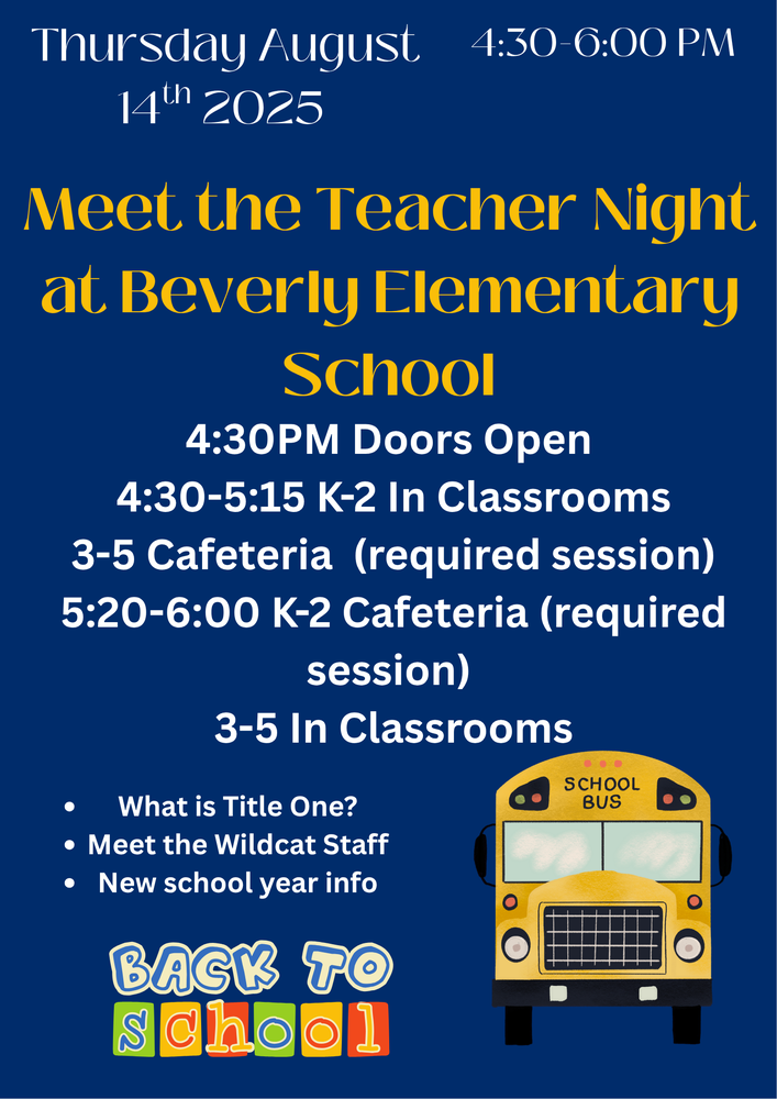 Come join us for our Back to School Night