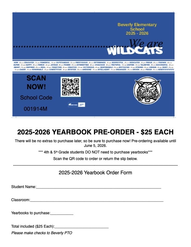 2025 - 2026 Yearbook Orders Now!