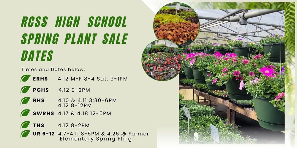 RCSS HS Spring Plant Sale Dates