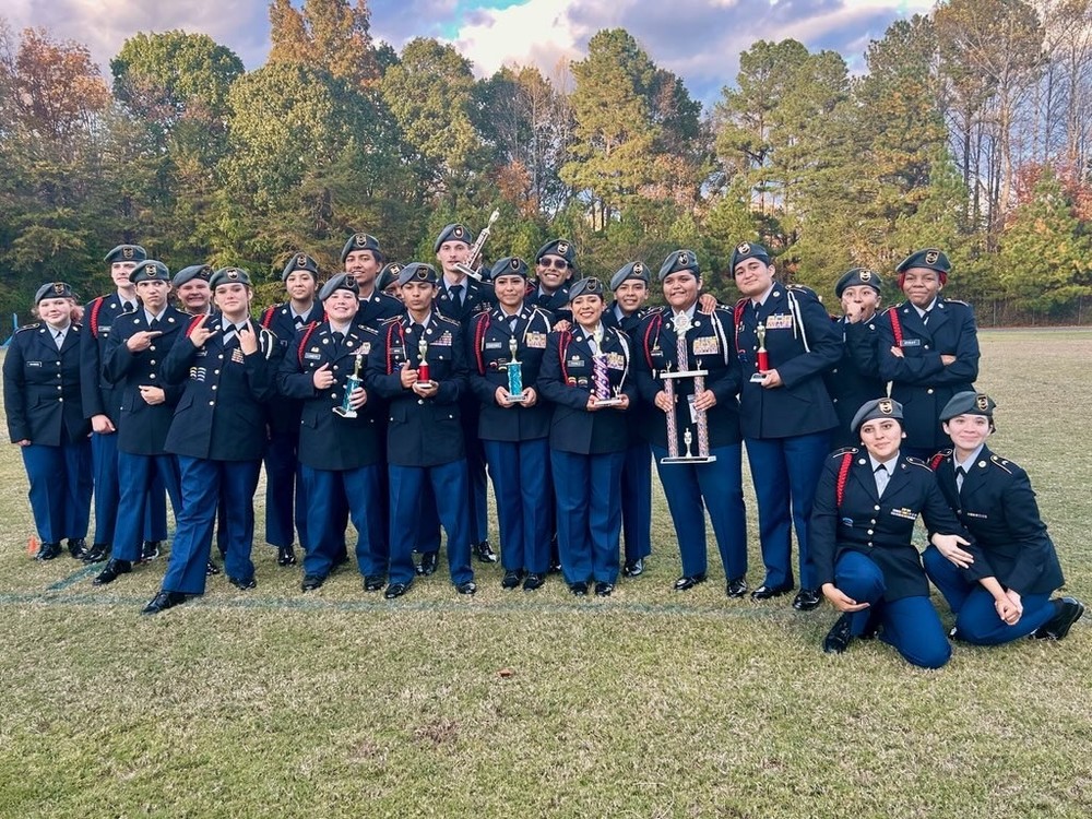 Eastern Randolph High School JROTC Drill Team Achieves Perfect Sweep at County Competition!
