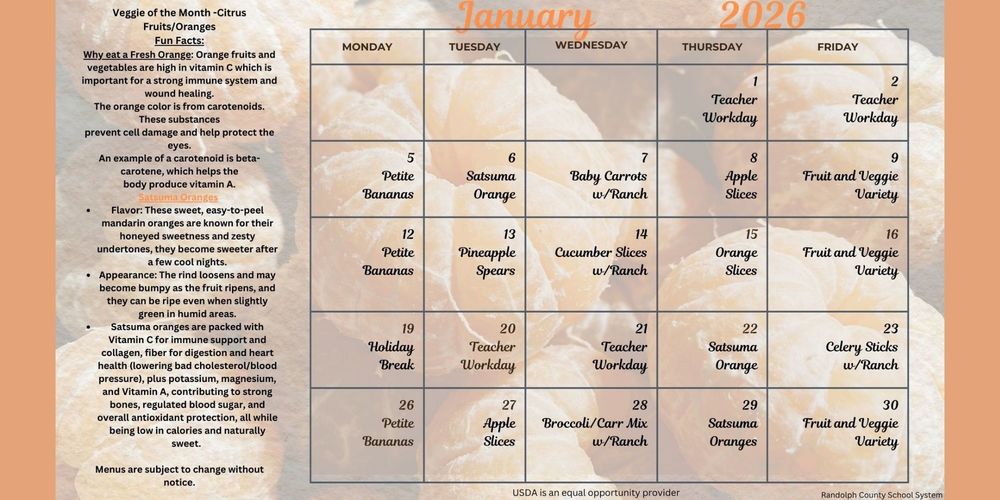 January menu