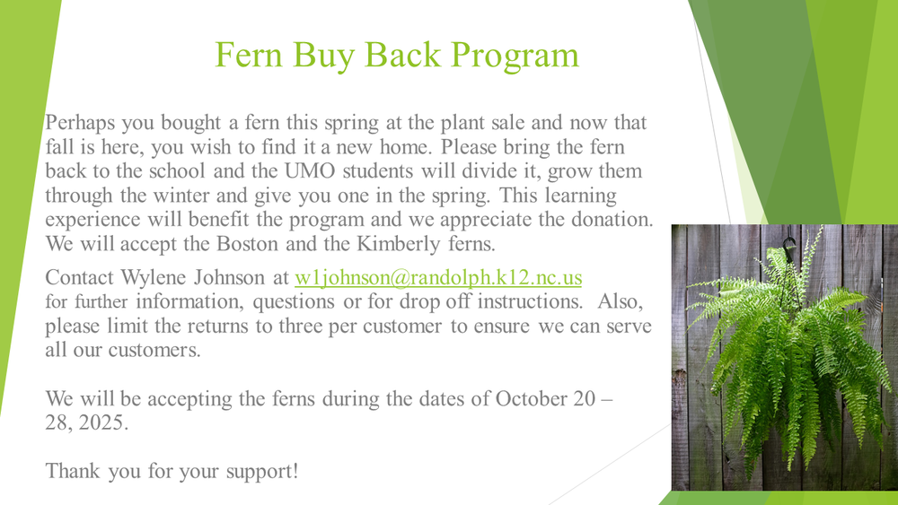 Fern Buy Back Program