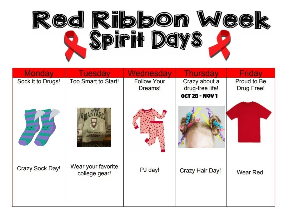 Red Ribbon Week Oct. 28th -Nov 1st