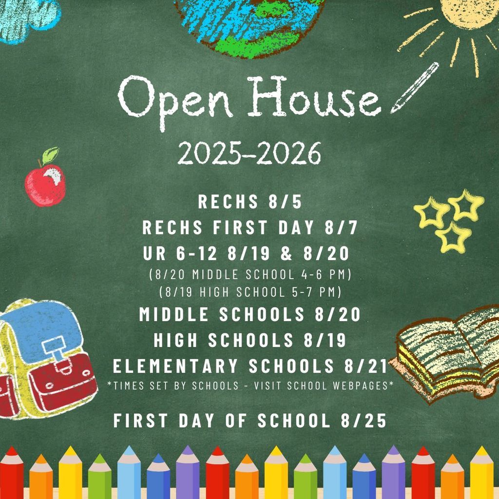 Mark your calendar for our Open House events! Click this link to see individual Open House times: https://docs.google.com/spreadsheets/d/1R0ChxiR3aMOmf0KVHllIQ4KCiAxJ_mT0wyW42LhJEDI/edit?usp=sharing