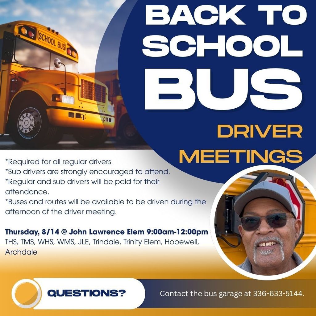 Back to School Bus Driver Meeting Information - JLES Location