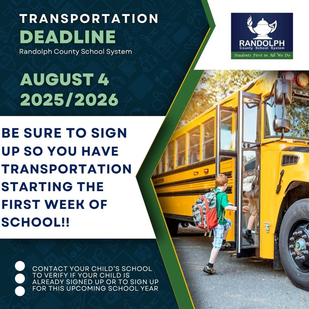 RCSS Bus Transportation Deadline August 4, 2025