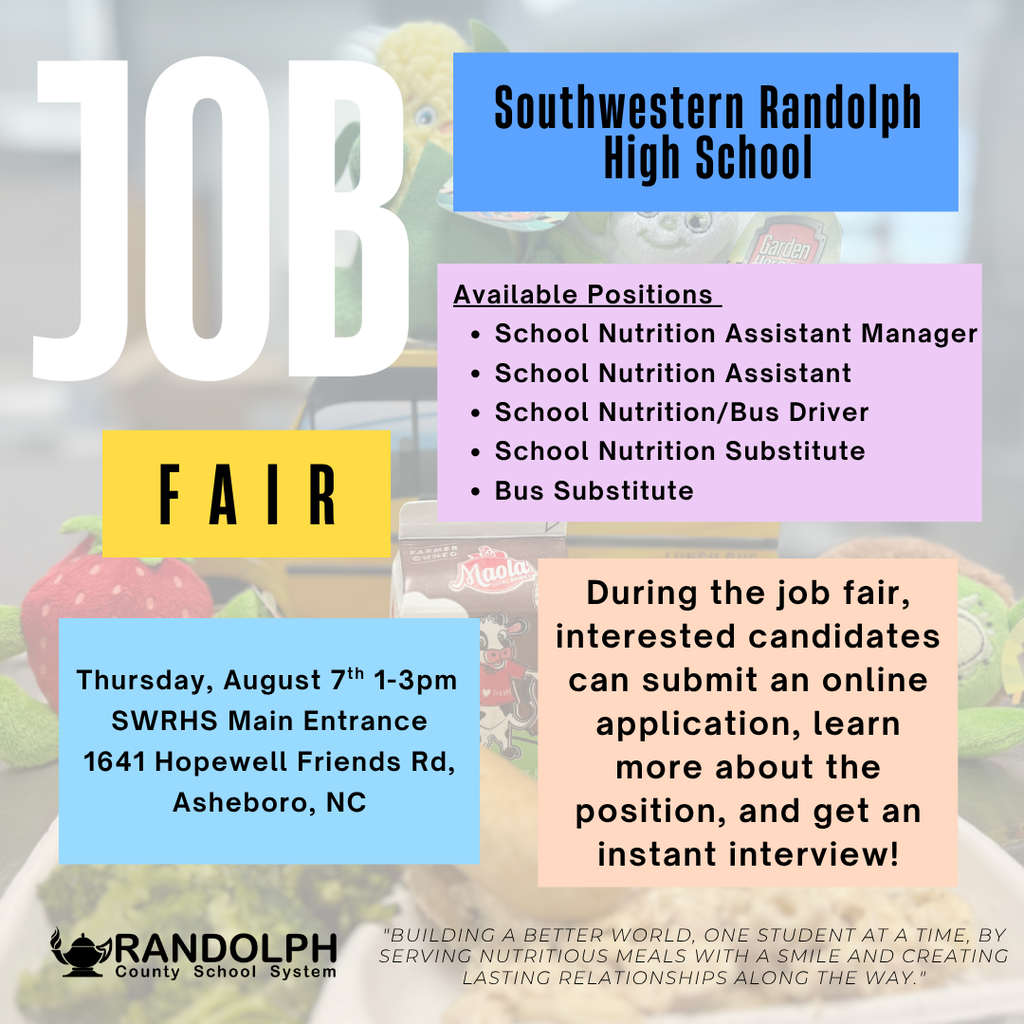 📣 SPECIAL ANNOUNCEMENT!!! We are hosting a mini job fair at SWRHS 8/7 1-3pm. You are invited and we can't wait to meet you!