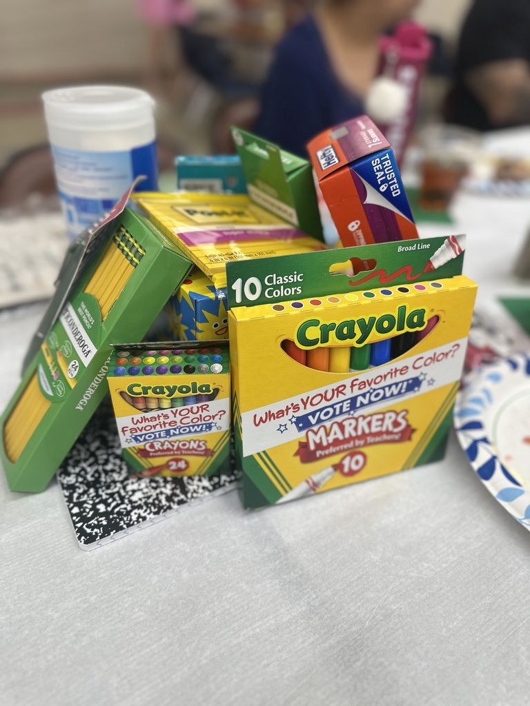 Marlboro Friends Meeting got creative and used the supplies that they were donating to the school as table 