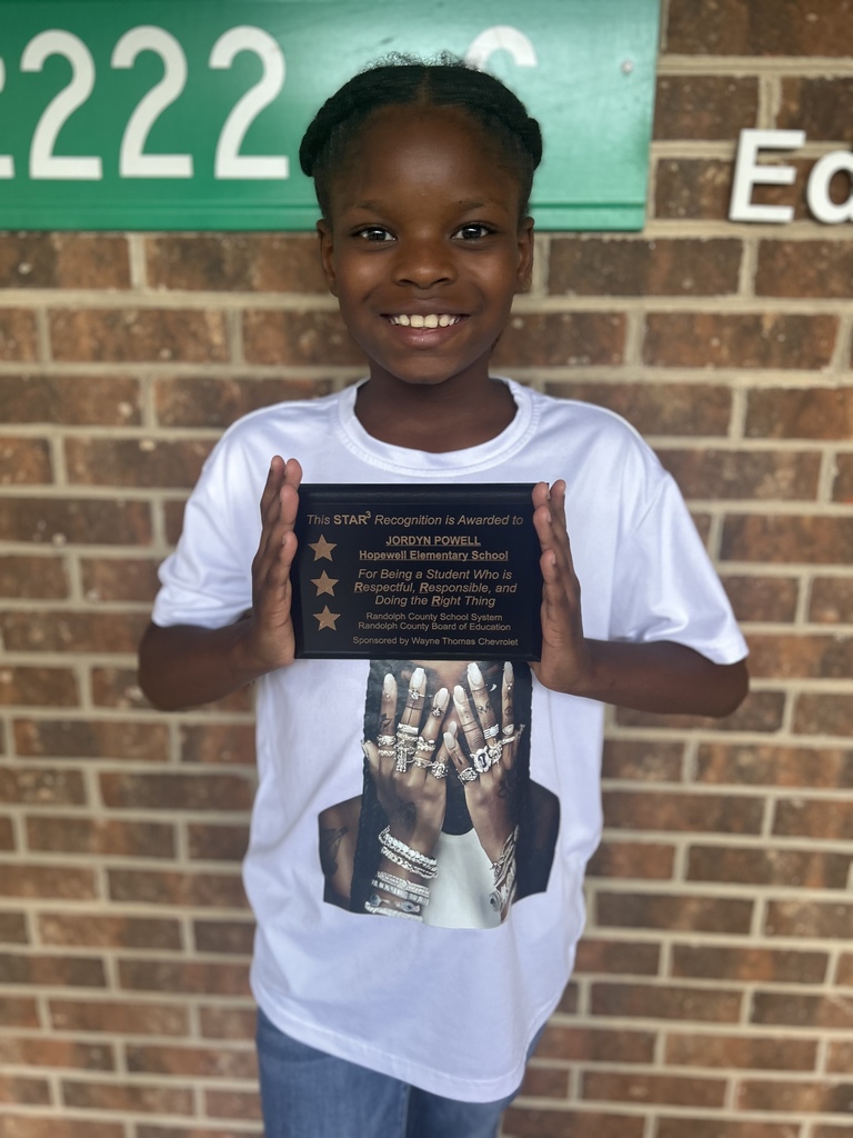 Shining bright this month with the STAR3 Award are fourth grader Jordyn Powell, recognized for her outstanding character both inside and outside the classroom, and our dedicated data manager Karen Mann, honored for her consistent responsibility, integrity, and service to students. We are proud of your hard work and the example you set!