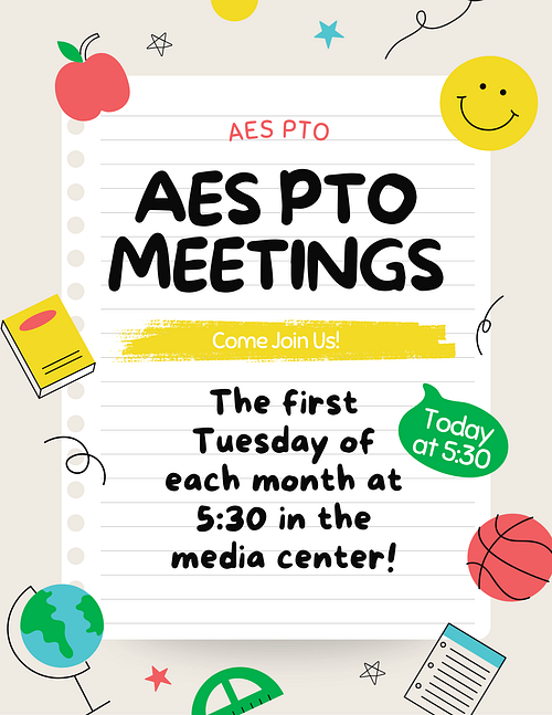 School clipart and text written on a notebook paper. Image text in caption.