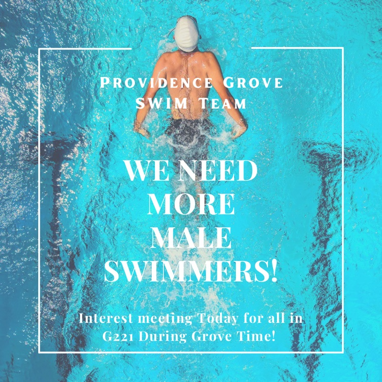 We need more male swimmers, interest meeting today!