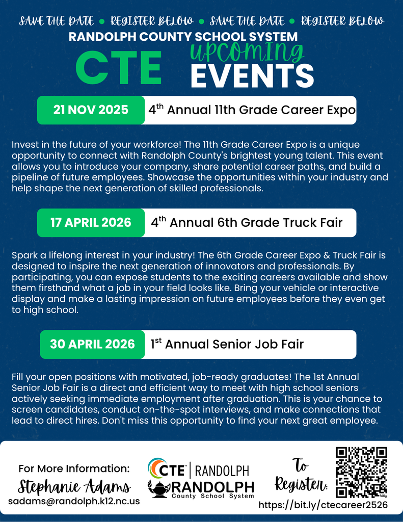 Save the Date, register to attend Career Fairs