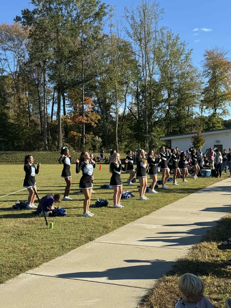 Cheerleaders cheering on the Bulldogs in their huge win over NAMS.