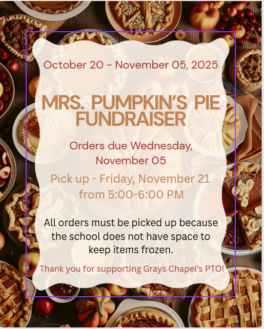 PTO Mrs. Pumpkin's Pie Fundraiser