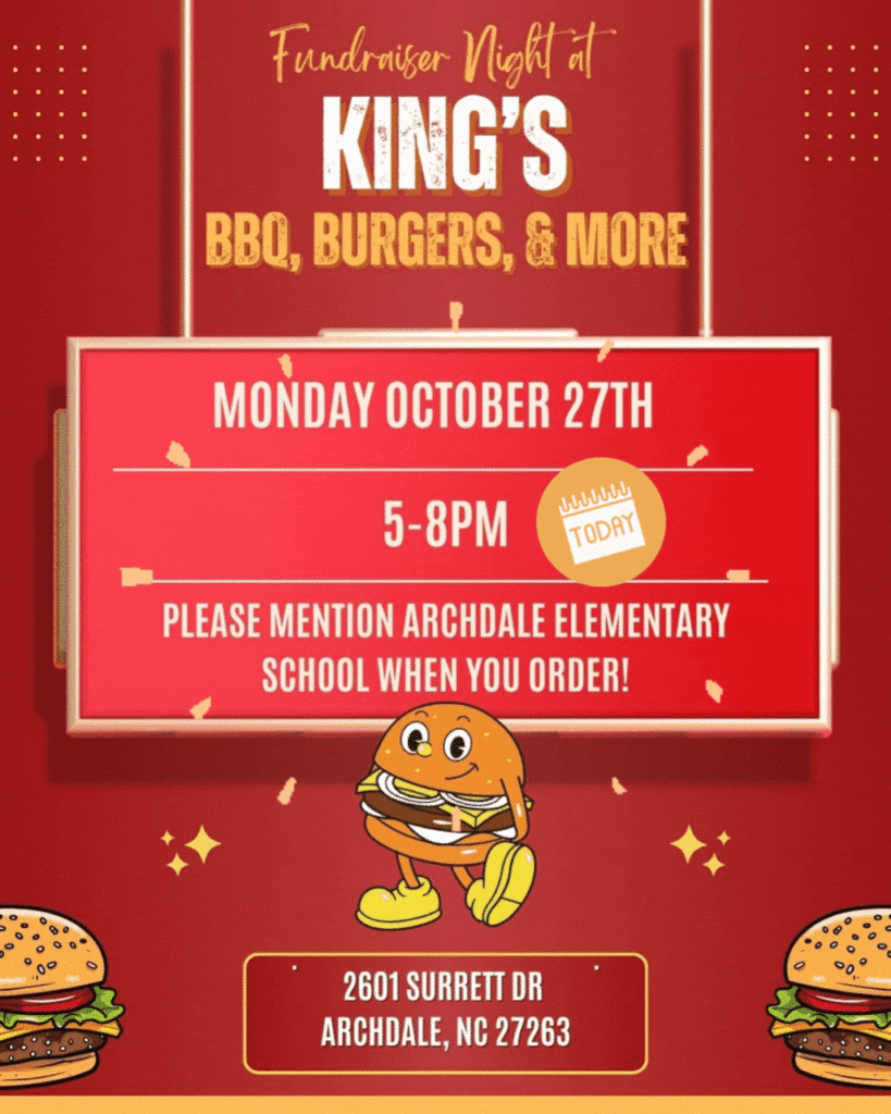 Hamburger clipart and animated 'today' icon pulsing. Image text in caption.