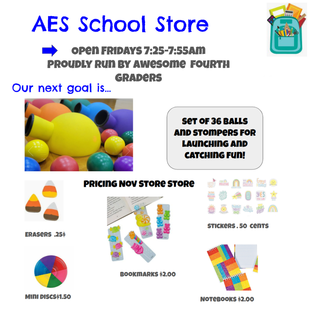 November store pricing with pictures of the prizes.