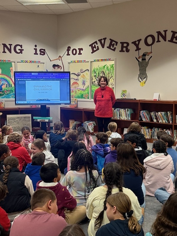 Our 4th graders wrapped up their novel study on Emma and the Civil Warrior with a special visit from author Candy Dahl! They loved hearing about her inspiration, the Civil War, and life as a writer. 📖💫