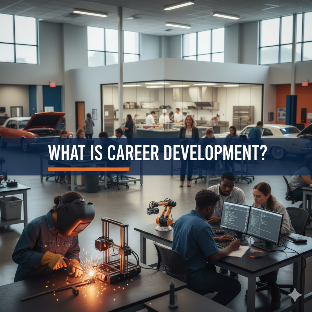 It's more than just finding a job! Career development is a lifelong process of exploring interests, building skills, making informed decisions, and planning for a fulfilling future.  In the Randolph County School System's Career & Technical Education Department, we believe this journey starts early! We proudly serve students from grades 5 through 12, guiding them through exploration, hands-on learning, and real-world experiences.  Every step counts toward a successful career!  #CareerDevelopment #CTE #Grades5to12 #FuturePlanning #SkillBuilding #Education