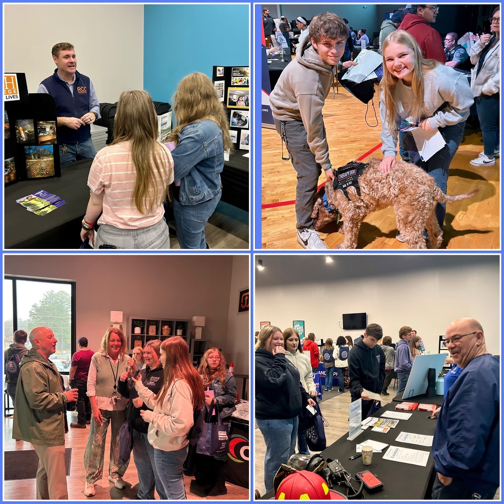 Students participating in career activities