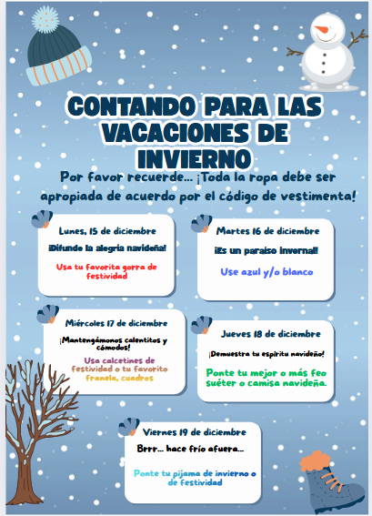 Countdown dress up in Spanish