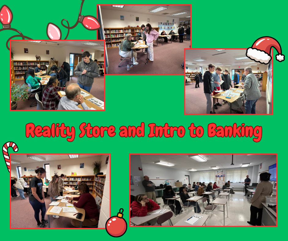 High school students in a library