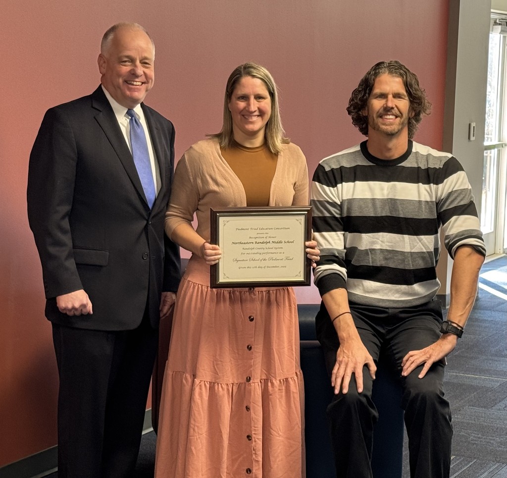 Congratulations to Northeastern Randolph Middle School and Randolph Early College High School for being honored at the PTEC 2025–2026 Signature Schools breakfast at UNCG today. PTEC is a collaboration of K–12 districts across central North Carolina.