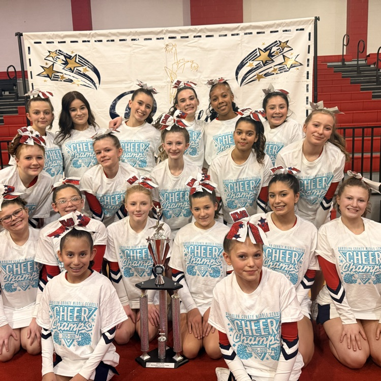 Congratulations to the Northeastern Randolph Middle School cheerleading team  for their 5 time back-to-back Randolph County Cheer Championship win! 